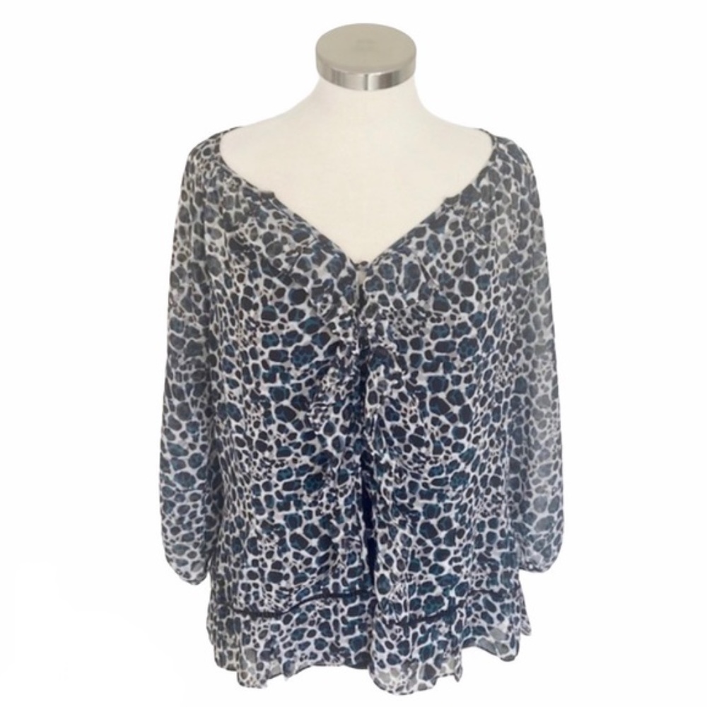 Worthington Leopard Blouse, Large